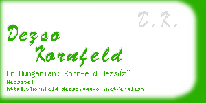 dezso kornfeld business card